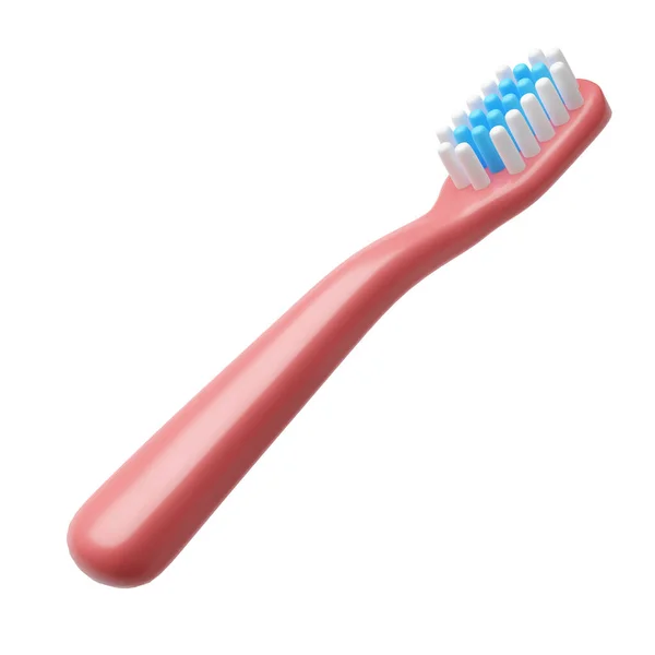 Cute Cartoon Style Red Toothbrush Isolated White Background Clipping Path — Stock Photo, Image