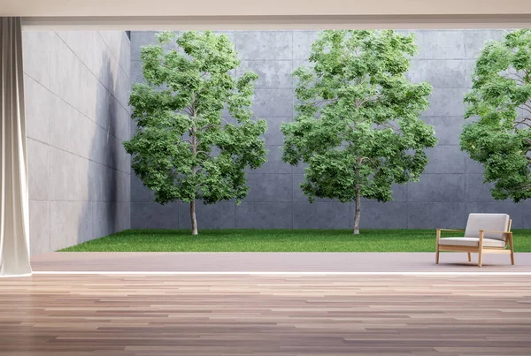 Moderno Estilo Contemporâneo Sala Vazia Com Estilo Loft Mínimo Verde — Fotografia de Stock