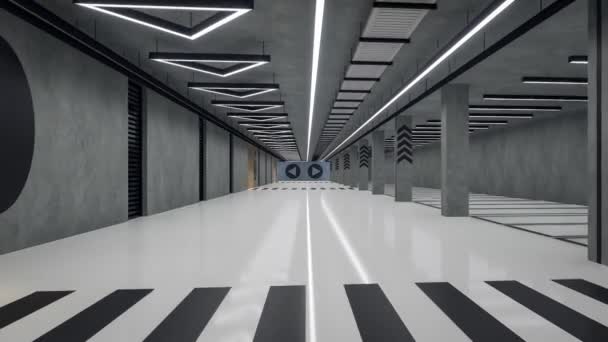 Animation Style Loft Industriel Moderne Parking Intérieur Avec Mur Béton — Video