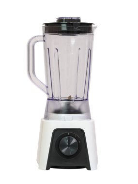 Siyah düğme kontrollü ve beyaz zemin izole edilmiş beyaz arkaplan karıştırıcı ölçümleri ile karıştırma sürahisi.