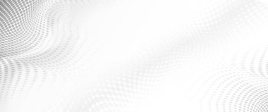 Yarım tonlu soyut beyaz ve gri dalgalı. Fütürist teknoloji dijital yüksek teknoloji konsept geçmişi. Vektör illüstrasyonu