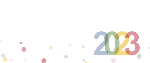 2023 Año Nuevo Número Abstracto 2023 Con Una Bola Colores — Vector de stock