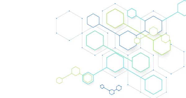 Rezumat Fundal Geometric Hexagon Știință Tehnologie Futuristă Digital Tech Concept — Vector de stoc