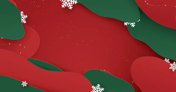 Abstrakt Form Med Röd Och Grön Jul Tema Färg Bakgrund — Stock vektor