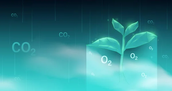 カーボンニュートラルとEsgの概念 環境と生態学 クリーン エナジー 緑の葉とCo2 ベクターイラスト — ストックベクタ