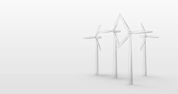 Des Éoliennes Écologie Concept Énergie Verte Illustration Vectorielle — Image vectorielle
