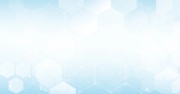 Résumé Hexagone Bleu Forme Avec Science Les Soins Santé Concept — Image vectorielle