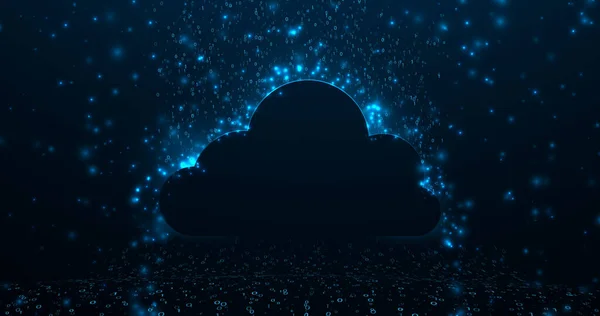 雲のシルエット クラウドオンラインストレージ技術 ビッグデータだ ベクターイラスト — ストックベクタ