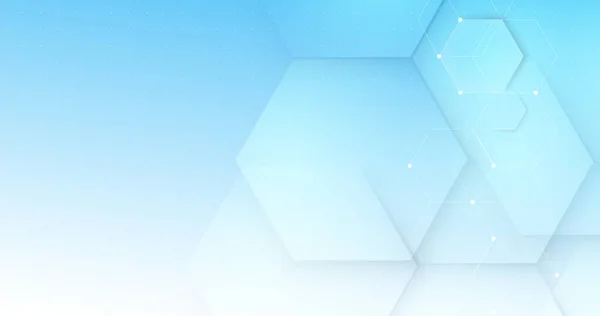 Abstrato Fundo Hexágono Branco Azul Ciência Tecnologia Cuidados Saúde Fundo — Vetor de Stock