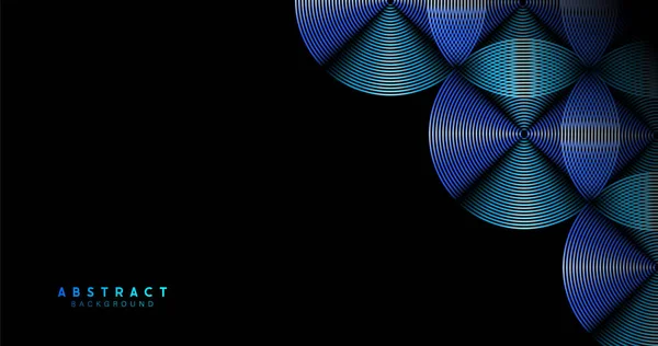 摘要深色背景下的蓝色数字几何圆线 未来主义高科技概念 矢量说明 — 图库矢量图片