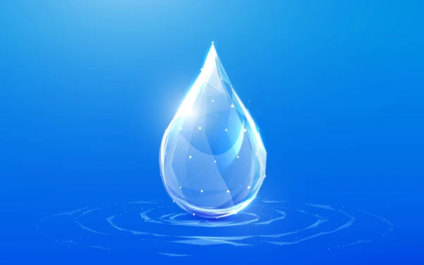 Капля Воды Круговой Рябью Экология Побереги Воду Всемирный День Воды — стоковый вектор