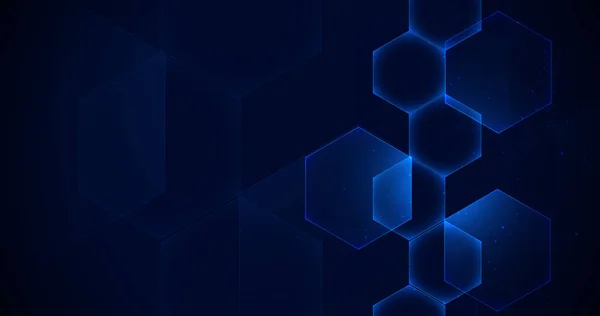 Abstraktní Modrý Šestiúhelník Digitální Futuristické Technologické Koncepce Pozadí Vektorová Ilustrace — Stockový vektor