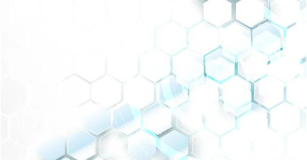 Astratto Bianco Blu Esagono Digitale Futuristico Concetto Tecnologia Background Modern — Vettoriale Stock