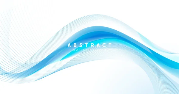 Latar Belakang Gelombang Dinamis Biru Abstrak Konsep Teknologi Futuristik Ilustrasi - Stok Vektor