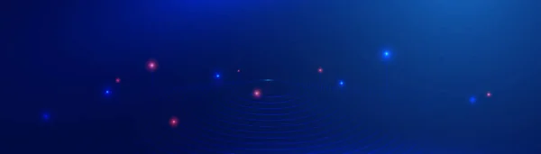 ビッグデータセンター 概要青いデジタルダイナミックサークルの背景 科学技術 ベクターイラスト — ストックベクタ