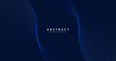 Mavi soyut dinamik çizgiler dalgalı teknoloji arka planı. Fütürist yüksek teknoloji kavramı. Vektör illüstrasyonu