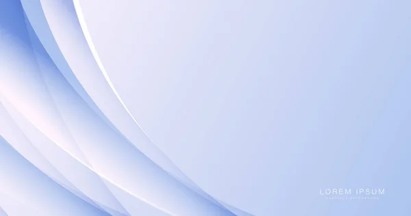 抽象的な青と白のダイナミックな波の背景 未来のハイテク技術コンセプト ベクトルイラスト — ストックベクタ