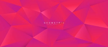 Modern abstract red polygon background design. 3d Triangular texture banner clipart