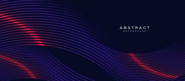 Soyut arkaplan mor ve kırmızı kıvrımlı çizgilerle parlıyor. Modern minimal trend çizgileri yatay. Vektör illüstrasyonu
