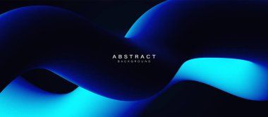 Soyut parlak çizgiler koyu arkaplanda mavi tüp. Fütürist dijital teknoloji konsepti. Vektör illüstrasyonu