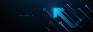 Soyut finansal mavi ok grafikleri. İş büyütme oku hizası. Görüntü vektörü