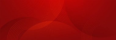 Dinamik kırmızı soyut arka plan geometrik dairesel desenler ve noktalı aksanlar, modern tasarımlar için mükemmel.