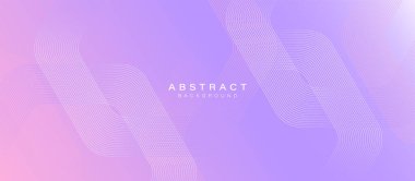 Modern bir soyut tasarımda düz eğimli beyaz çizgilerle açık pembe ve mor eğimli arkaplan