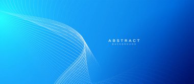 Mavi asgari dinamik eğri çizgiler soyut fütüristik hi teknoloji arka planı ve ışıklandırma efekti