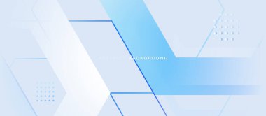 Soyut mavi ve beyaz geometrik altıgen şekilli teknoloji dijital hi teknolojisi arka planı