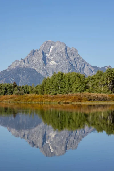 Una Reflexión Paisajística Escénica Parque Nacional Grand Teton Wyoming Otoño — Foto de Stock