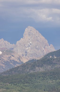 a scenic landscape of the Teton Range in Idaho in summer
