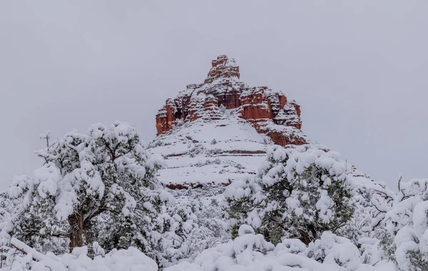 Sedona Arizona 'da güzel bir kar manzarası