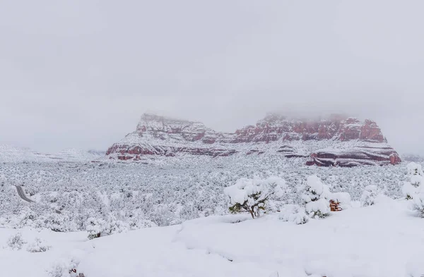 Sedona Arizona Kış Manzarası Karla Kaplıydı — Stok fotoğraf