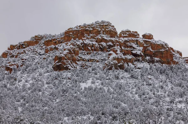 Sedona Arizona Kışın Güzel Bir Kar Manzarası — Stok fotoğraf
