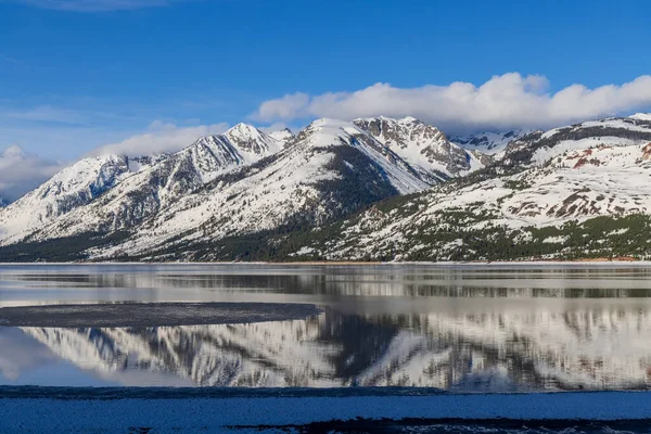 Uma Paisagem Reflexão Cênica Jackson Lake Grand Teton National Park — Fotografia de Stock