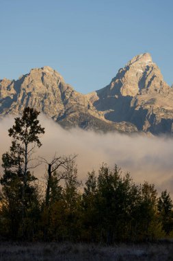 Sonbaharda Teton Sıradağları Wyoming 'in xcenic bir manzarası