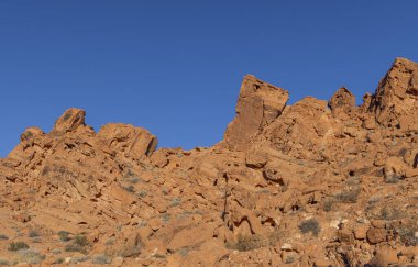 Nvada Çölü 'ndeki Ateş Vadisi Parkı' nda manzaralı bir manzara.