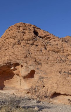 Nvada Çölü 'ndeki Ateş Vadisi Parkı' nda manzaralı bir manzara.
