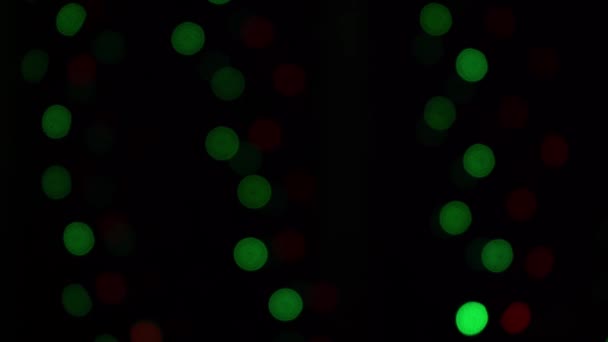 Bokeh Lights Garlands Blurred Soft Focus Garland Flashing City Lights — Vídeos de Stock
