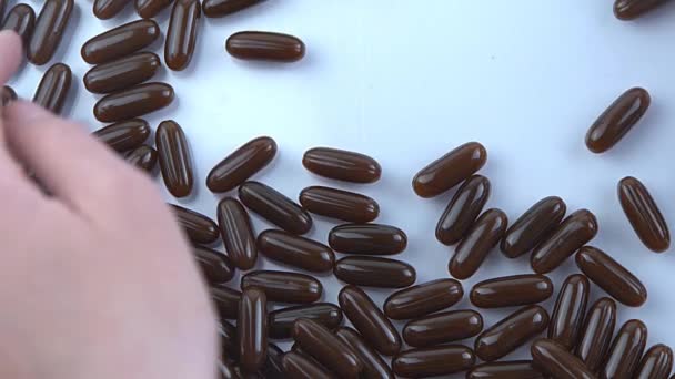 Bir Sürü Hap Vitamin Tableti Arka Planı Tedavi Ilaç Eczane — Stok video