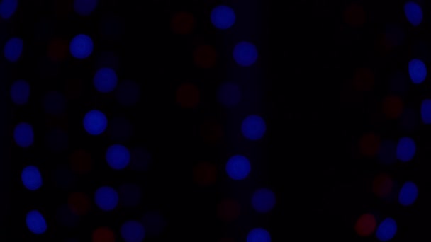 Bokeh Zapaluje Girlandy Rozmazané Měkké Ostření Ozdoba Bliká Světla Noci — Stock video