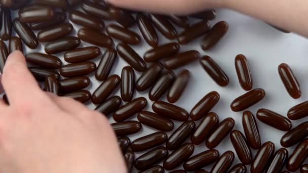 Pil Yang Banyak Latar Belakang Tablet Vitamin Pengobatan Obat Obatan — Stok Video