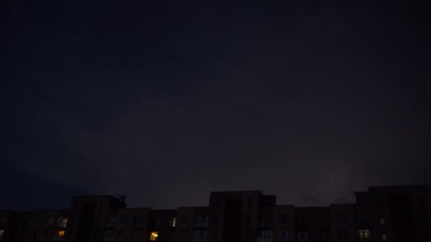Thunderstorm Night Sky Flashes Lightning Black Sky Natute — Stockvideo