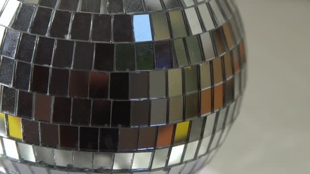 Specchio Disco Palla Sfondo Decorazione Brillante Arredamento Argento Party Disco — Video Stock