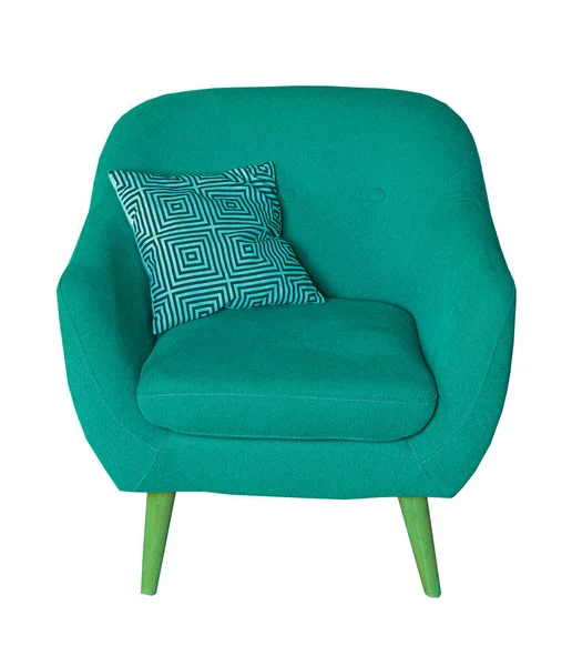 Sessel Auf Weißem Hintergrund Grüne Möbel Moderne Möbel Sessel Mit — Stockfoto