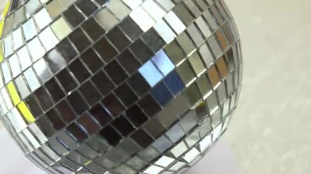 Espejo Disco Bola Fondo Brillante Decoración Decoración Plateada Party Disco — Vídeos de Stock