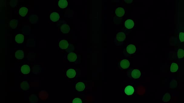 Гирлянды Боке Мягкий Фокус Гирлянда Мигает Городские Огни Ночью Рождественское — стоковое видео
