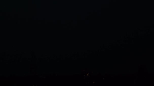 Gewitter Nachthimmel Blitze Schwarzen Himmel Die Natur Sturm Und Orkan — Stockvideo