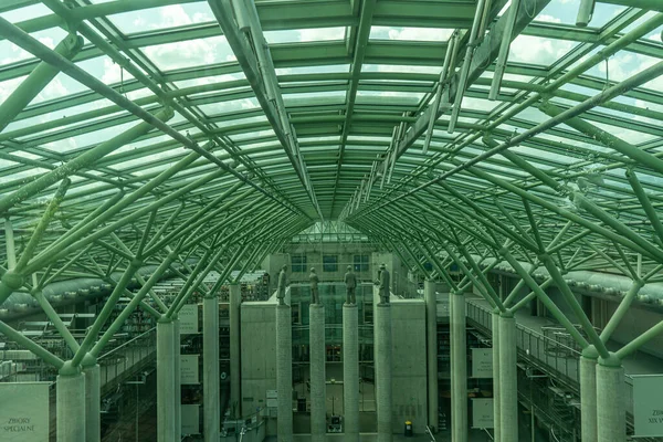 Das Dach Der Bibliothek Der Universität Warschau Polnische Moderne Architektur — Stockfoto