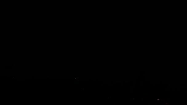 Trovoada Céu Noturno Flashes Relâmpagos Céu Negro Natureza Tempestade Furacão — Vídeo de Stock